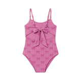 Limeapple Gathered One-Piece Pink Swimsuit