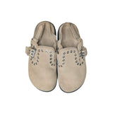 Zara Suede Studded Clogs