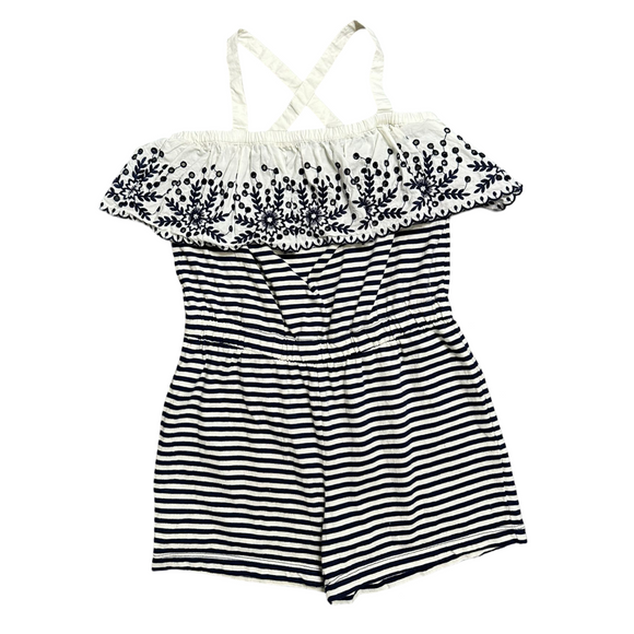 Hanna Andersson Ruffle Black and White Romper