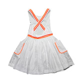 Jacadi Poplin Dress with Neon Croquet Trim