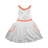 Jacadi Poplin Dress with Neon Croquet Trim