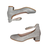 Badgley Mischka Block Heel Bedazzled Dress Shoes