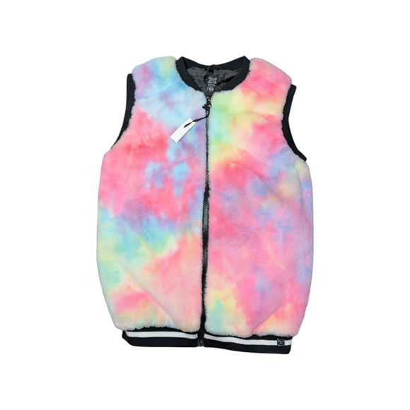 Deux Par Deux Faux Fur Rainbow Vest