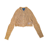 Ralph Lauren Gold Lace Knit Cardigan