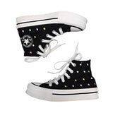 Converse High-Tops with Embroidered Polka Dots
