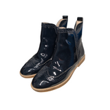 Zara Patent Navy Ankle Boots
