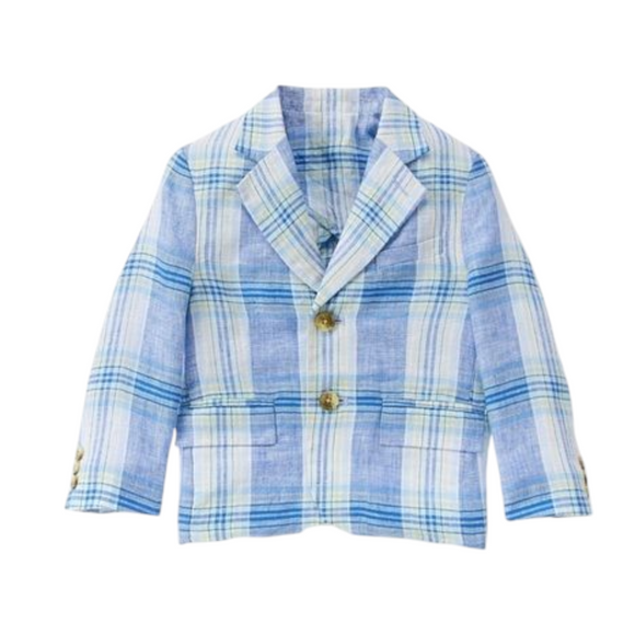Janie and Jack Linen Plaid Blazer