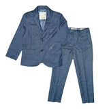 Zara Navy Pin Check Suit Set