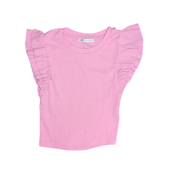 Zara Ribbed Flutter Top