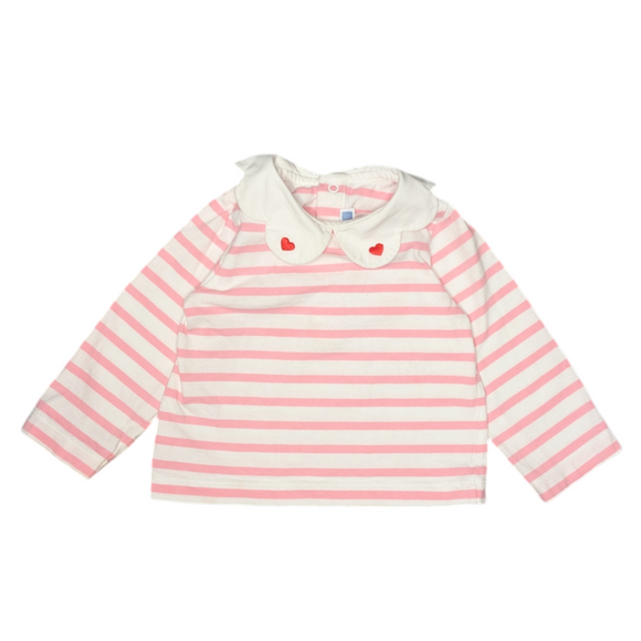 Jacadi Stripe Petal Collar Shirt