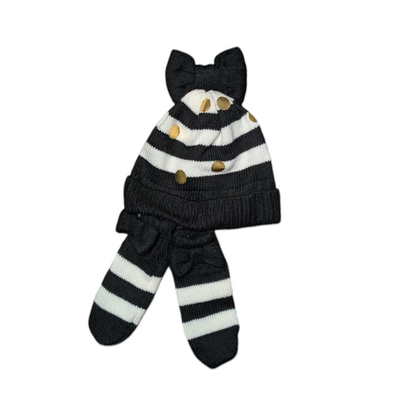 Kate Spade Bow Hat and Mittens Set