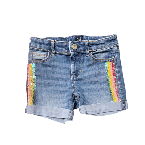 Gap Sequin Stripe Denim Shorts