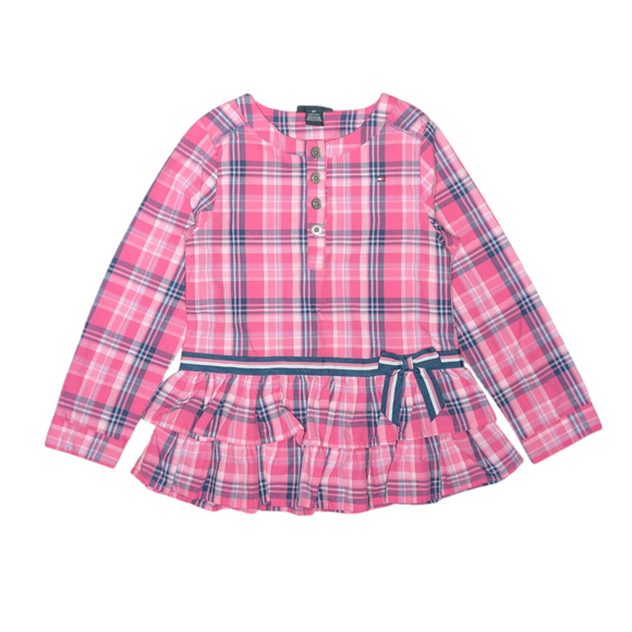 Tommy Hilfiger Plaid Ruffle Shirt
