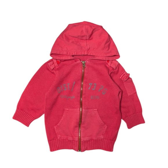 3Pommes Full-Zip Knit Hoodie