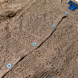 Ralph Lauren Gold Lace Knit Cardigan