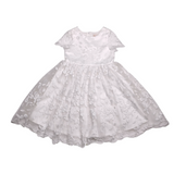 Princess Daliana Long Lindi Lace Piping Crew-Neck Flower Girl Dress