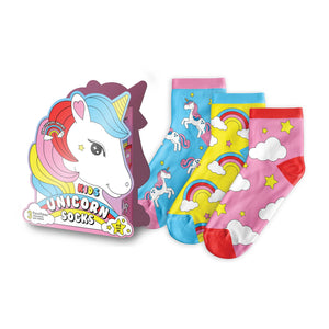 Main and Local Kids' 3-Pack Unicorn Socks