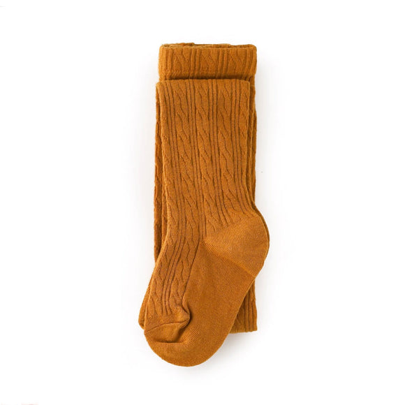 LIttle Stocking Co. Cable Knit Tights - Mustard