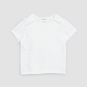 Miles The Label - Off-White Girls' Textured Slub Jersey T-Shirt