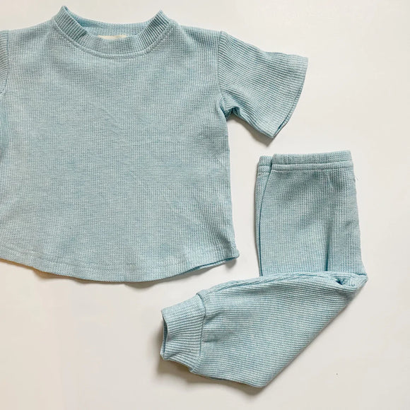 Mikki Rae Spring Set T-Shirt and Jogger - Speckled Blue