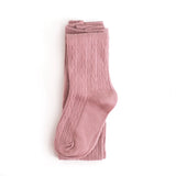 LIttle Stocking Co. Cable Knit Tights - Dusty Rose