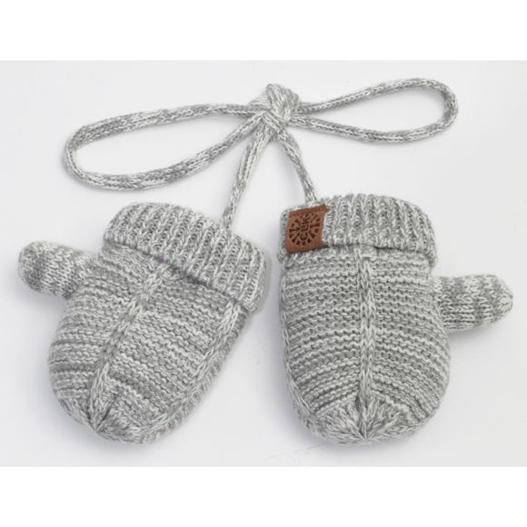 CaliKids Cotton Knit Baby Mitten - Grey Mix
