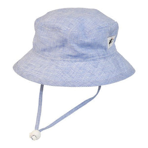 Puffin Gear Child Sun Protection Camp Hat - Summer Day Linen- Navy Check