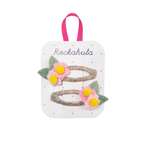 Rockahula - Bloom Flower Hair Clips In Pink