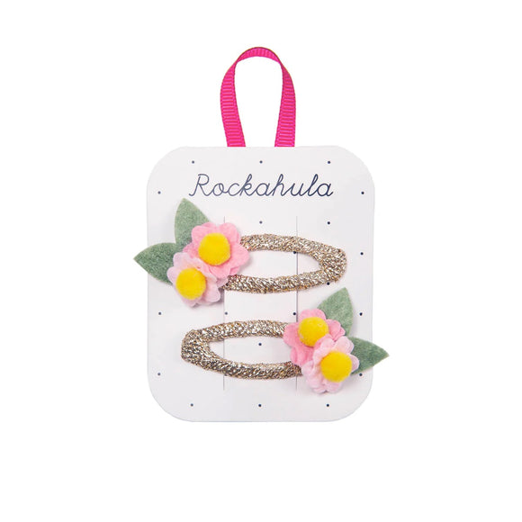 Rockahula - Bloom Flower Hair Clips In Pink