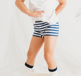 Q for Quinn- Organic Cotton Girls Boyshorts- Sailor Stripes