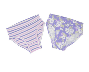 Sweet Bamboo- Girls Underwear- Purple & Orchid Stripe/Purple Hibiscus –  Little White Sneakers