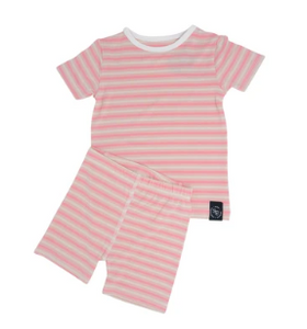 Sweet Bamboo- Summer Pajamas- Baby Pink Stripe