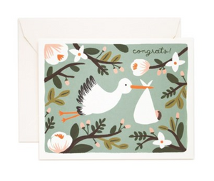 Rifle Paper Co. Fly Congrats Stork Card