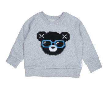 HUX Digi Bear Sweatshirt- Heather Grey