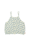 Tiny Cottons Forget Me Not Strap Blouse- pastel yellow/ultramarine