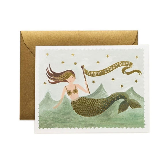 Rifle Paper Co. Meadow -Vintage Mermaid Birthday Card