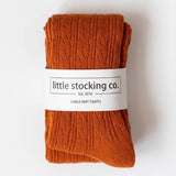 LIttle Stocking Co. Cable Knit Tights - Pumpkin Spice