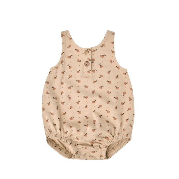 Quincy Mae Sleeveless Bubble Romper - Apricot