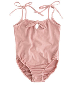 Tocoto Vintage Bathing Suit with - Pink Tie Knot