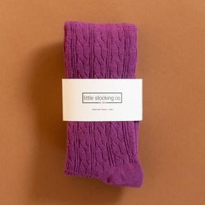 LIttle Stocking Co. Cable Knit Tights - Willowherb Purple