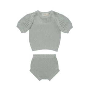 Quincy Mae - Pointelle Knit Set - Sky
