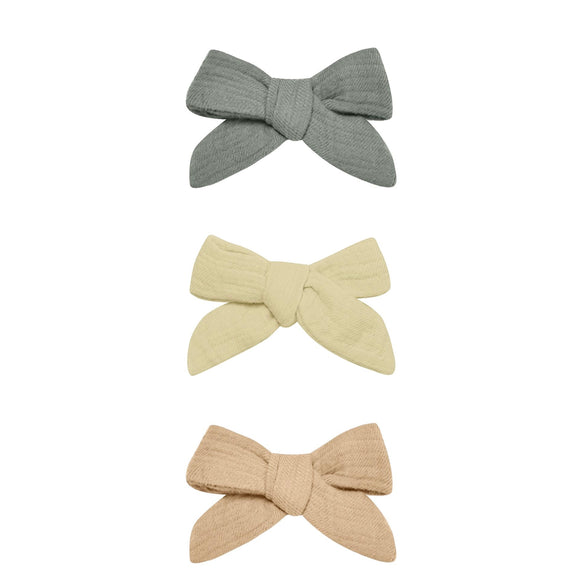 Quincy Mae - Set of 3 Bow With Clip - Muti