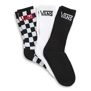 Vans Mens Classic Crew Socks 3 Pack - Black/Checkerboard